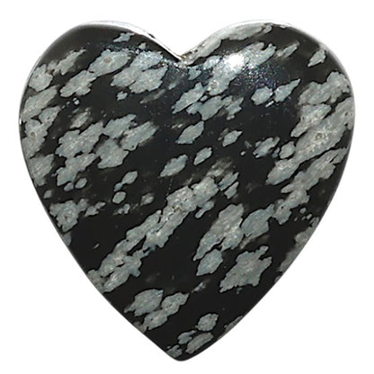 Natural Snow Flake Obsidian 17.5x17.5x4 mm Heart Shape Polished Gemstone LS99-09976
