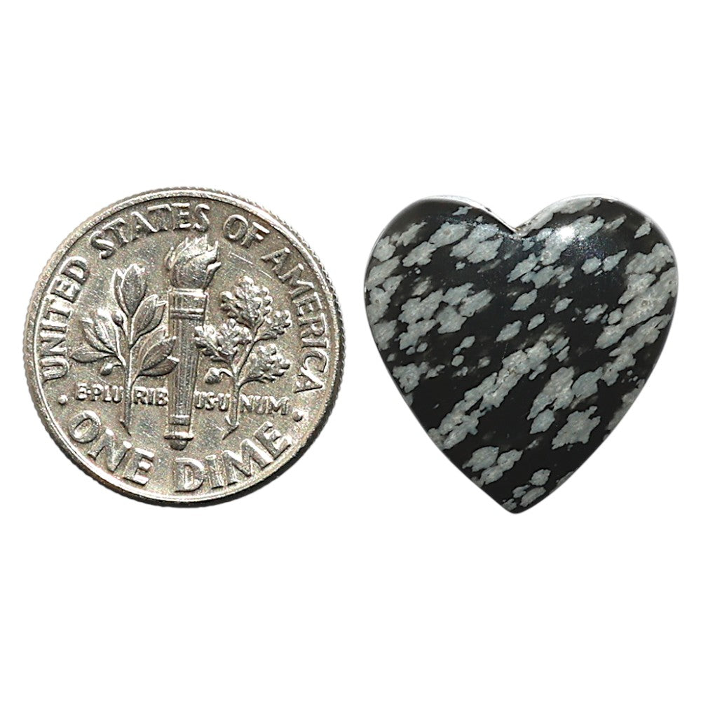 Natural Snow Flake Obsidian 17.5x17.5x4 mm Heart Shape Polished Gemstone LS99-09976