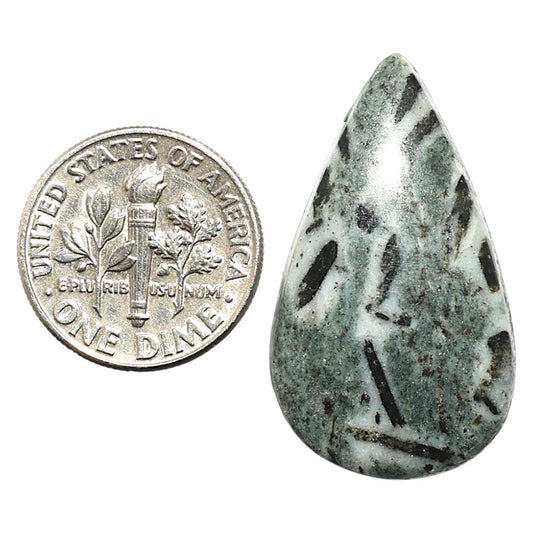 Natural Hornblende 17.7x30.7x5 mm Pear Shape Polished Gemstone LS99-09980