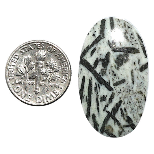 Natural Hornblende 18.8x32.3x5 mm Oval Shape Polished Gemstone LS99-09983