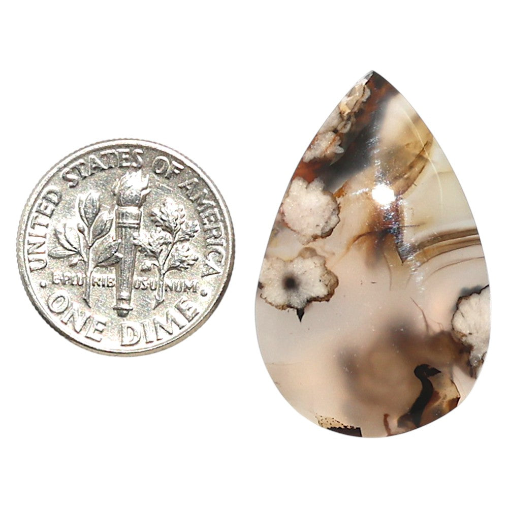Natural Montana Agate 19.1x29.8x5.5 mm Pear Shape Polished Gemstone LS99-09989