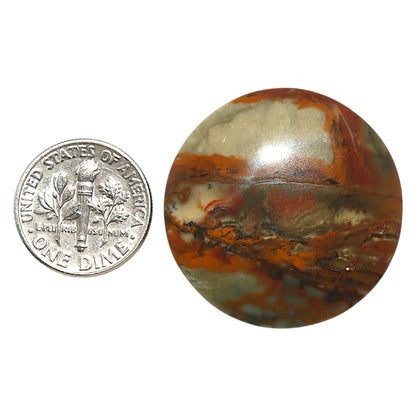 Natural Polygram Jasper 30.5x30.5x6.5 mm Round Shape Polished Gemstone LS99-09992