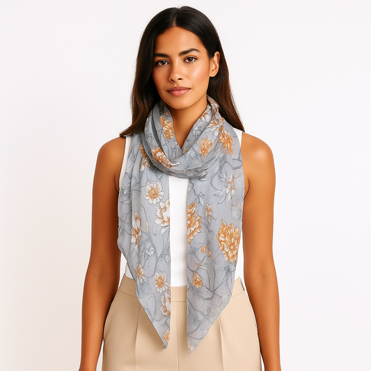 Premium Soft Quality Modal Scarf Floral Print Lightweight Wraps MMD401