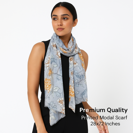 Premium Soft Quality Modal Scarf Floral Print Lightweight Wraps MMD401