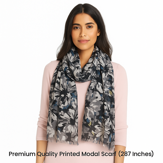 Premium Soft Quality Modal Scarf Floral Print Lightweight Wraps MMD402