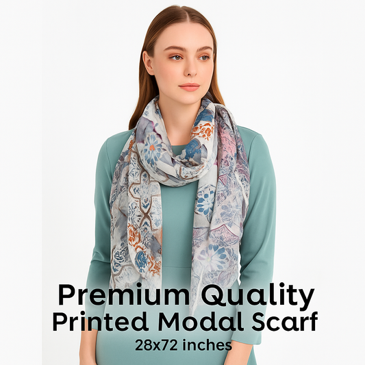Premium Soft Quality Modal Scarf Screen Print Lightweight Wraps MMD416