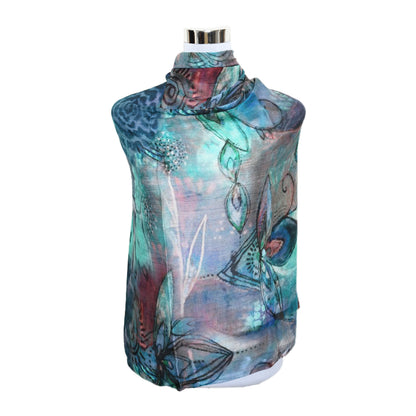 Premium Soft Quality Modal Scarf Screen Print Lightweight Wraps MMD417