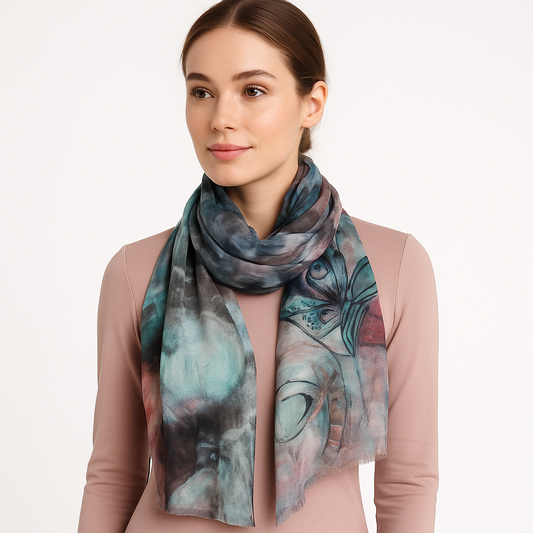 Premium Soft Quality Modal Scarf Screen Print Lightweight Wraps MMD417