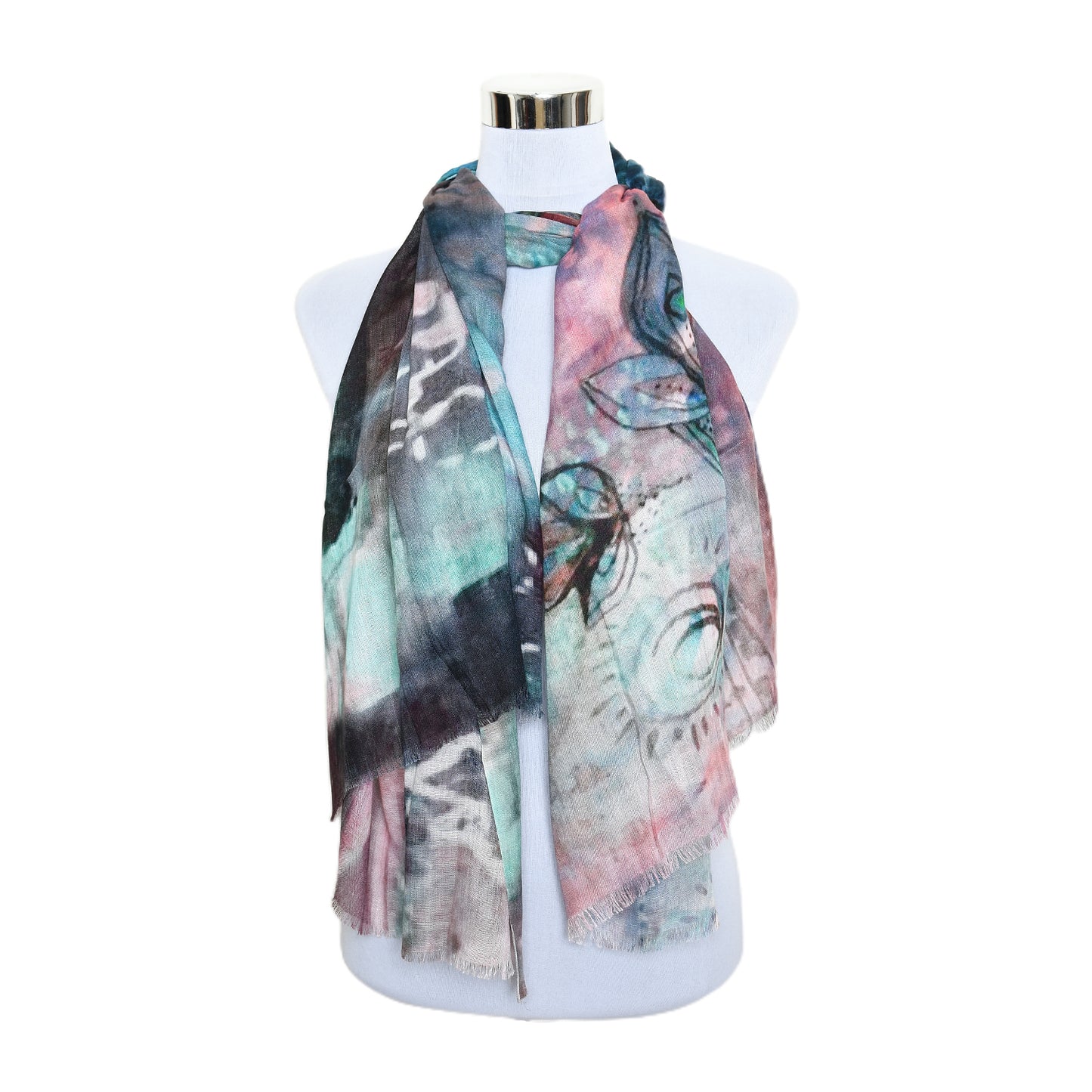 Premium Soft Quality Modal Scarf Screen Print Lightweight Wraps MMD417