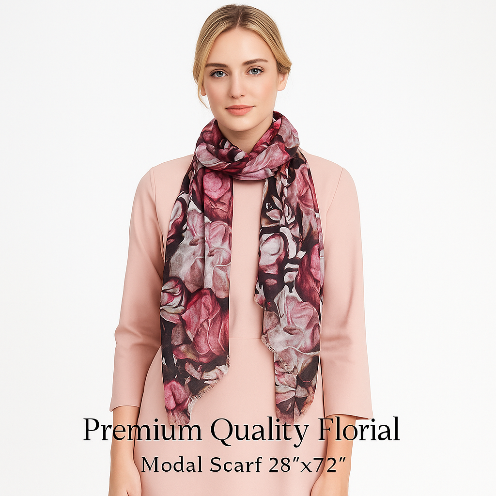 Premium Soft Quality Floral Printed Modal Scarf Lightweight Wraps MMD419