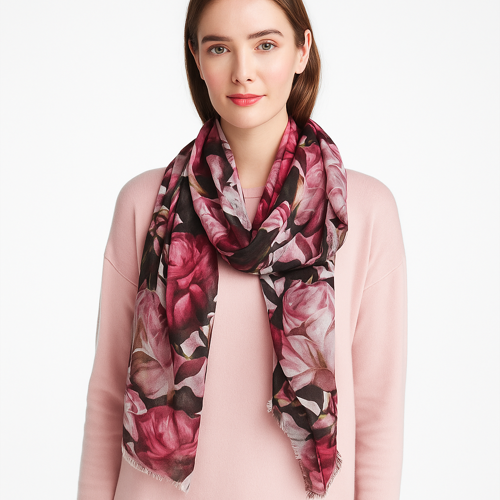 Premium Soft Quality Floral Printed Modal Scarf Lightweight Wraps MMD419