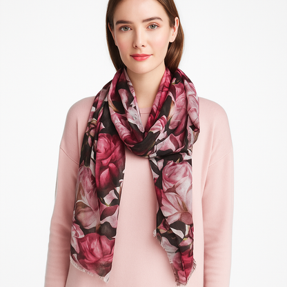 Premium Soft Quality Floral Printed Modal Scarf Lightweight Wraps MMD419