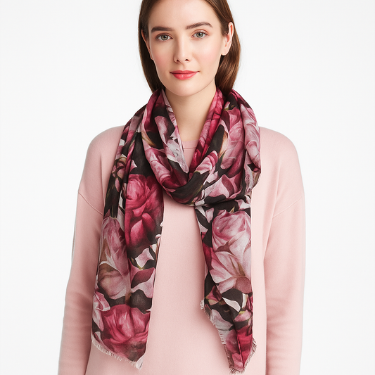 Premium Soft Quality Floral Printed Modal Scarf Lightweight Wraps MMD419