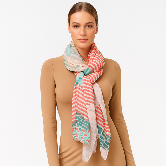 Premium Soft Quality Modal Scarf Screen Print Lightweight Wraps MMD420