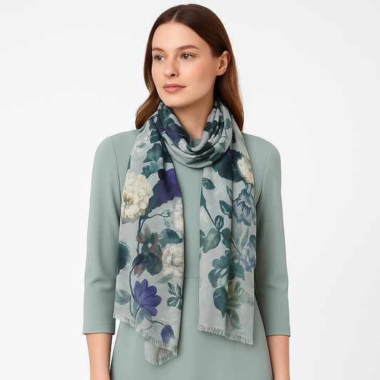 Premium Soft Quality Modal Scarf Floral Print Lightweight Wraps MMD421