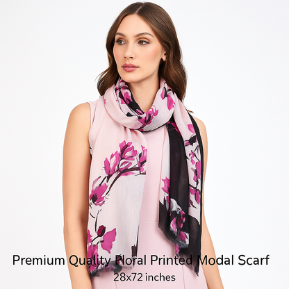 Premium Soft Quality Modal Scarf Floral Print Lightweight Wraps MMD423
