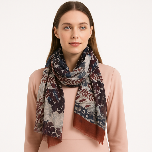 Premium Soft Quality Modal Scarf Screen Print Lightweight Wraps MMD424