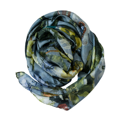 Premium Quality Printed Floral Scarf Cashmere Wool Lightweight MSL202