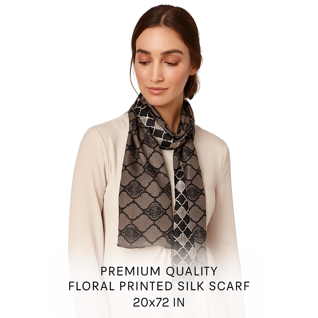 Premium and Soft Quality Printed Scarf Tabby Silk Lightweight MSL205