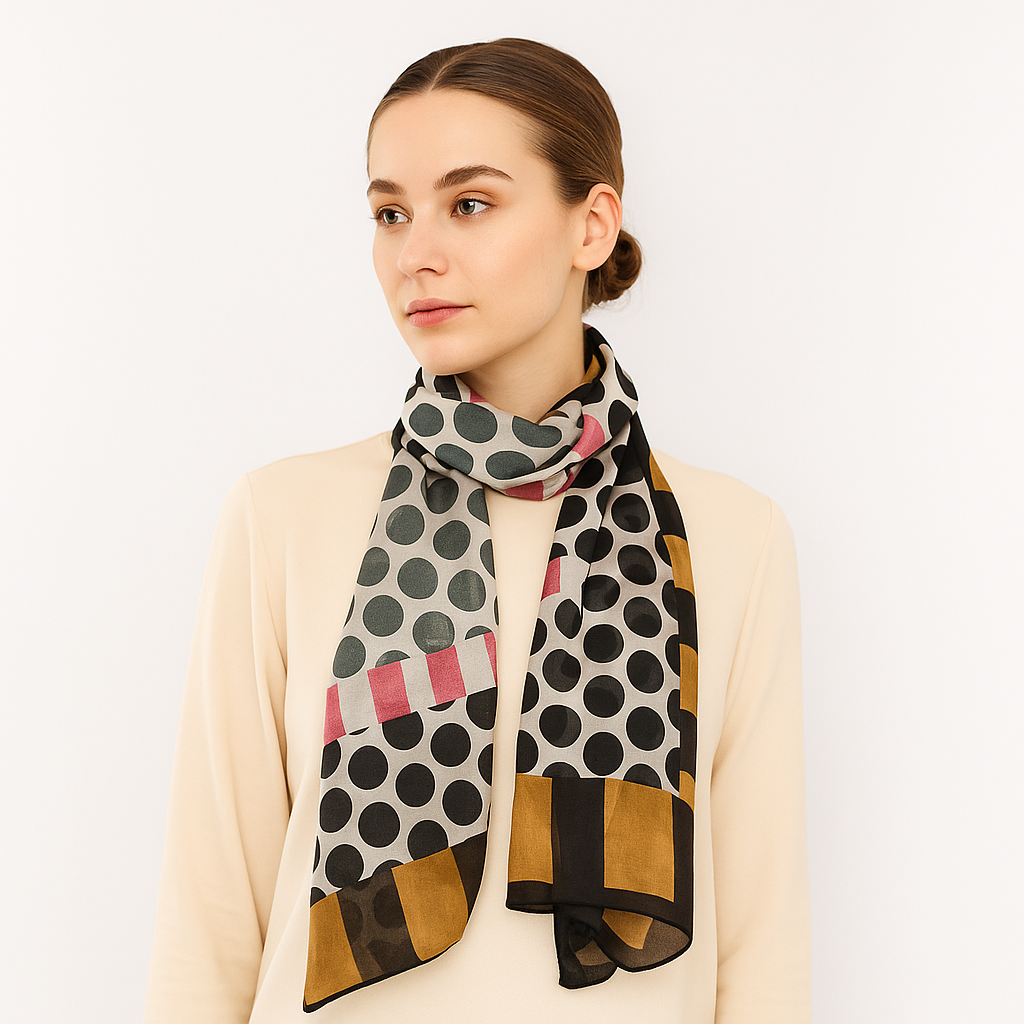 Premium and Soft Quality Printed Scarf Tabby Silk Lightweight MSL208