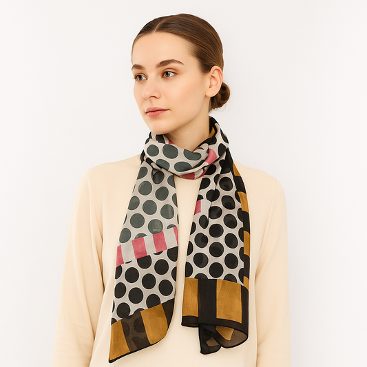 Premium and Soft Quality Printed Scarf Tabby Silk Lightweight MSL208