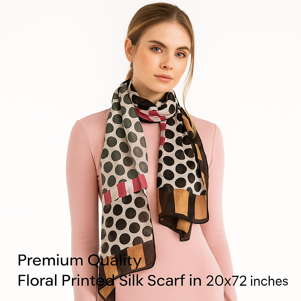 Premium and Soft Quality Printed Scarf Tabby Silk Lightweight MSL208