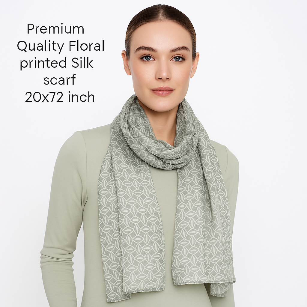 Premium and Soft Quality Printed Scarf Tabby Silk Lightweight MSL209