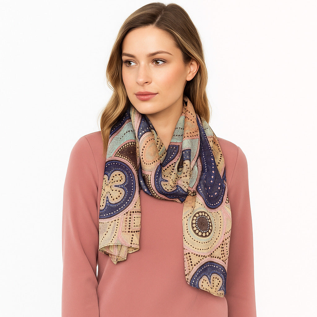 Premium and Soft Quality Printed Scarf Tabby Silk Lightweight MSL210