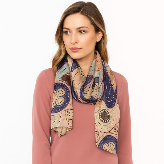 Premium and Soft Quality Printed Scarf Tabby Silk Lightweight MSL210