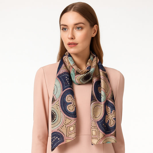 Premium and Soft Quality Printed Scarf Tabby Silk Lightweight MSL210