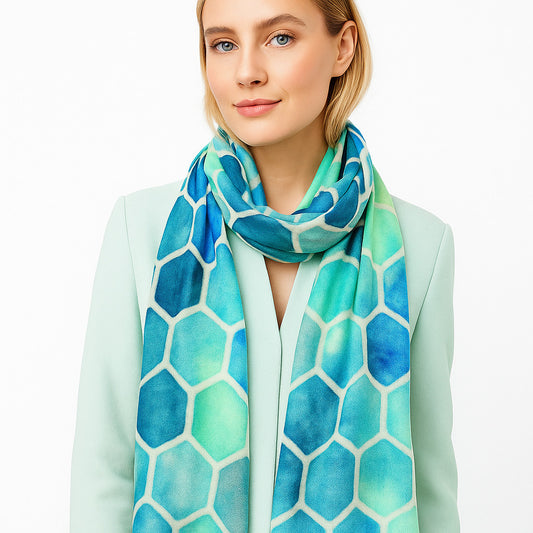 Womens Silk 15% Wool Scarf Lightweight Wraps MSW109