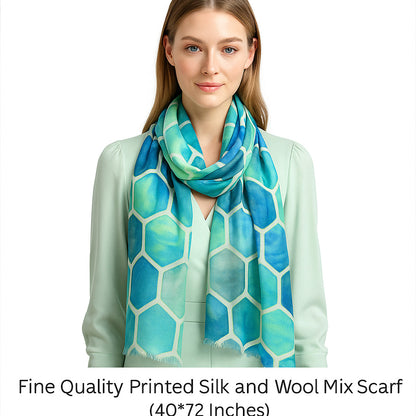 Womens Silk 15% Wool Scarf Lightweight Wraps MSW109