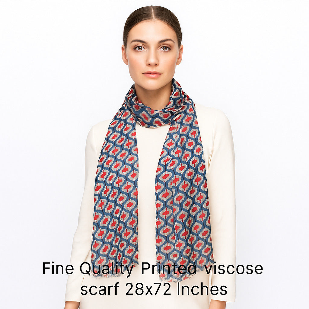 Womens Viscose Print Scarf Lightweight Wraps MV503