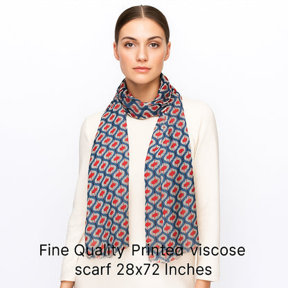 Womens Viscose Print Scarf Lightweight Wraps MV503