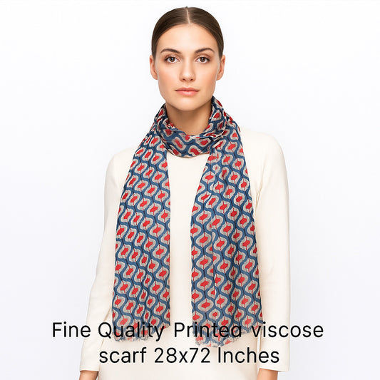 Womens Viscose Print Scarf Lightweight Wraps MV503