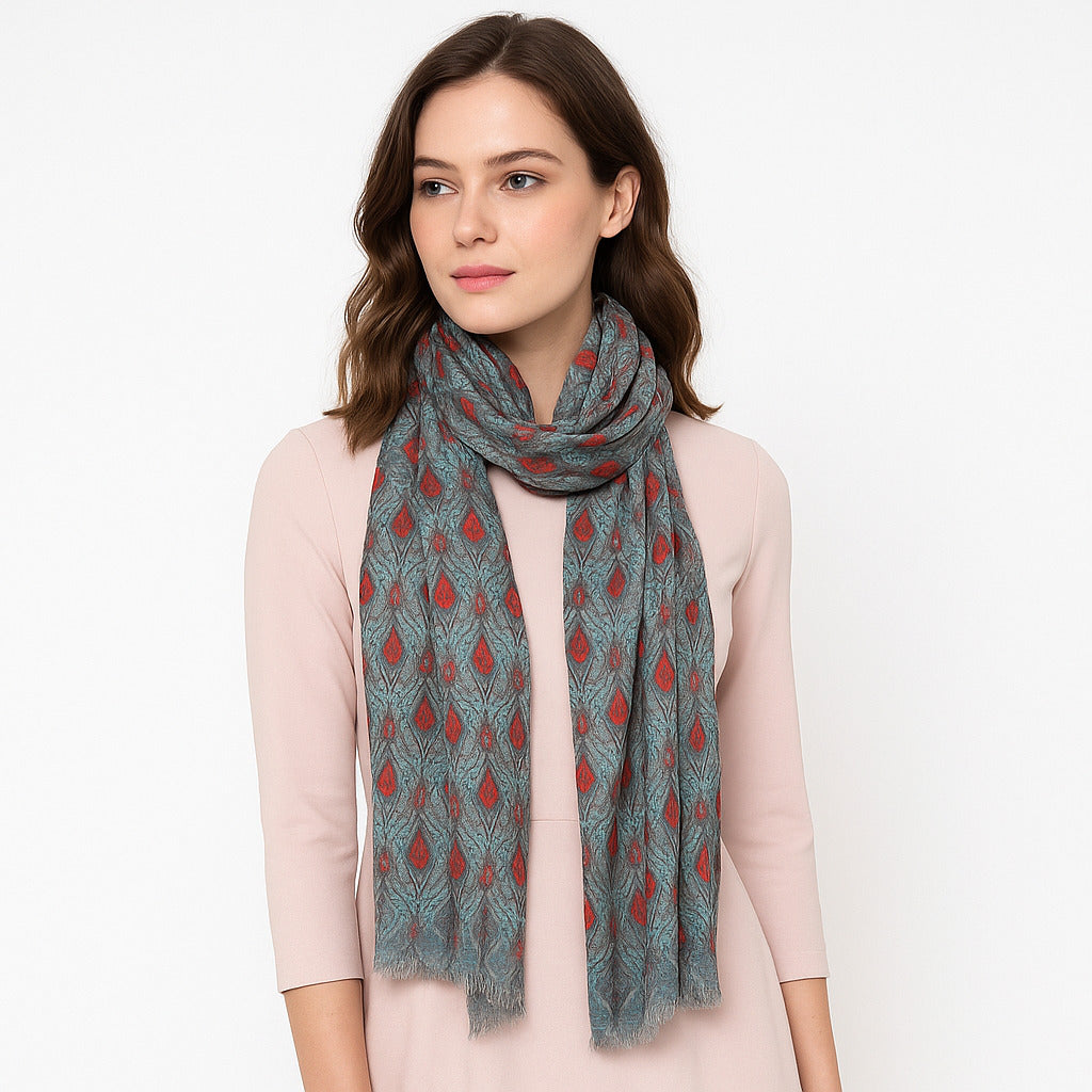 Womens Viscose Print Scarf Lightweight Wraps MV508