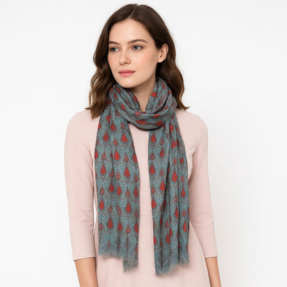 Womens Viscose Print Scarf Lightweight Wraps MV508