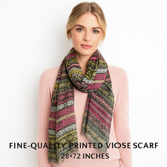 Womens Viscose Print Scarf Lightweight Wraps MV509