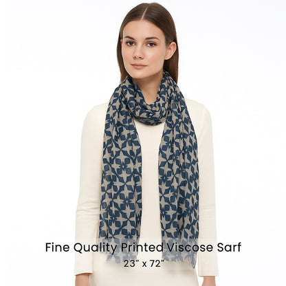 Womens Viscose Print Scarf Lightweight Wraps MV517