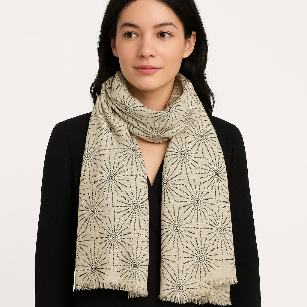 Premium & Soft Quality Printed Scarf Cashmere Wool Lightweight MWL301