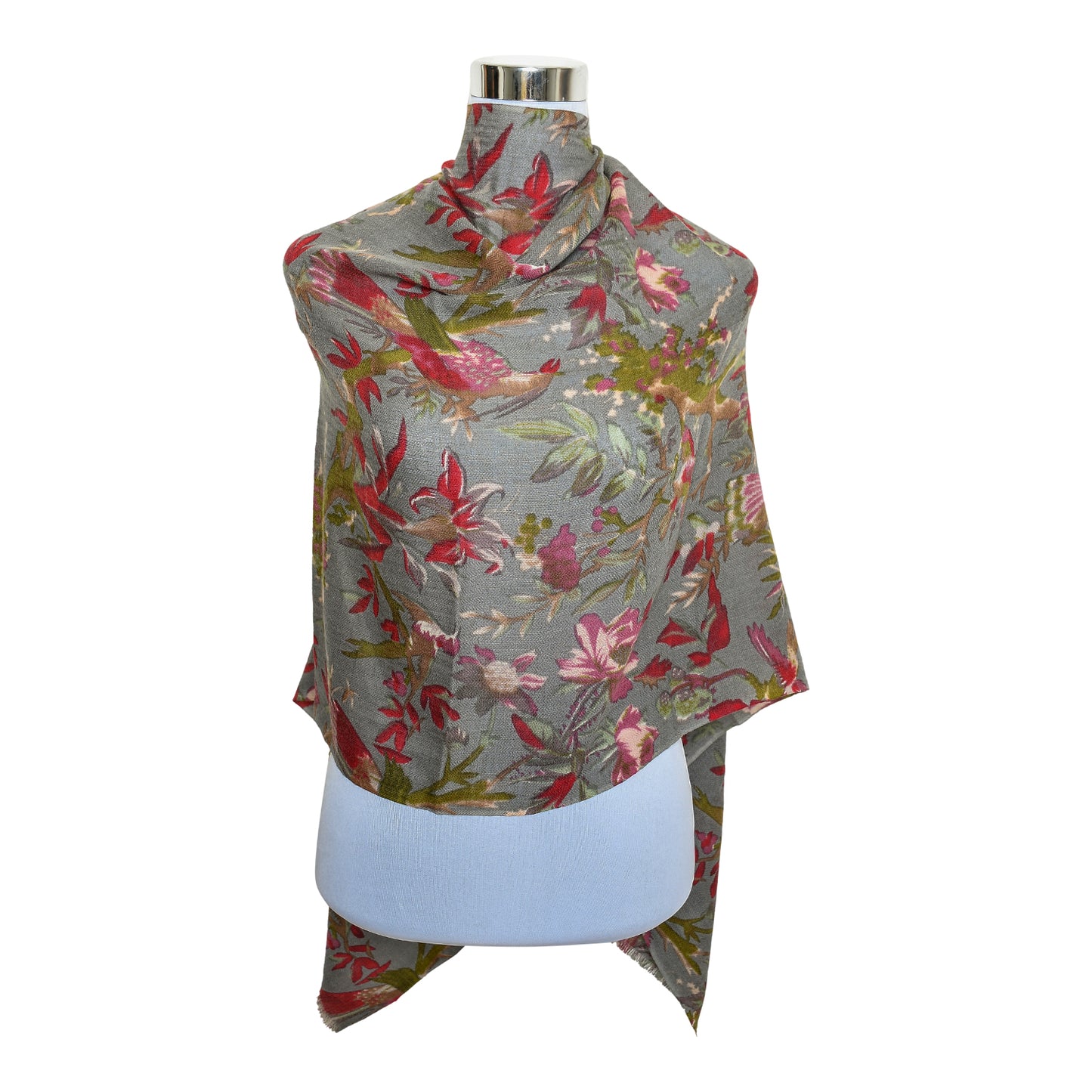 Premium Quality Printed Floral Scarf Cashmere Wool Lightweight MWL302