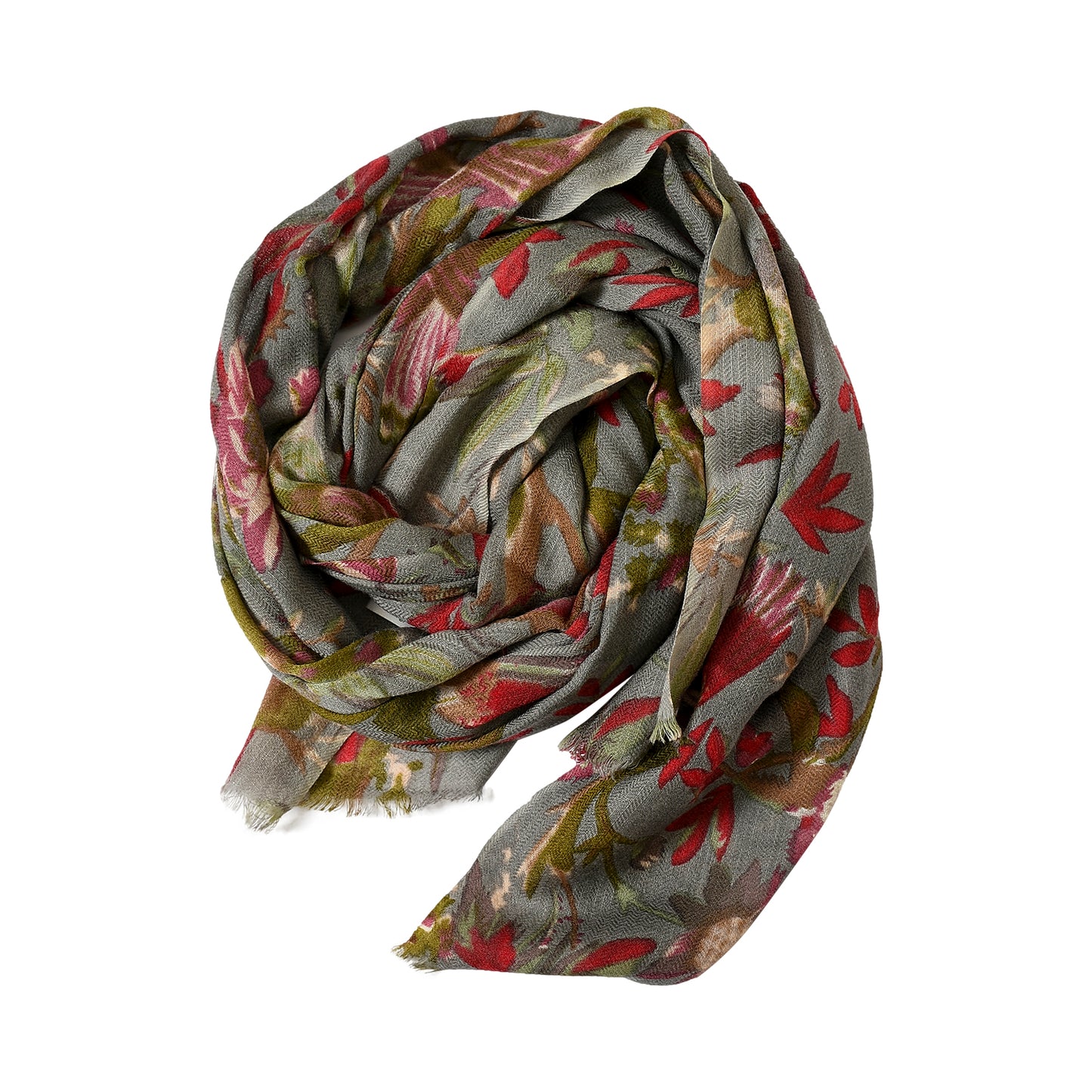 Premium Quality Printed Floral Scarf Cashmere Wool Lightweight MWL302