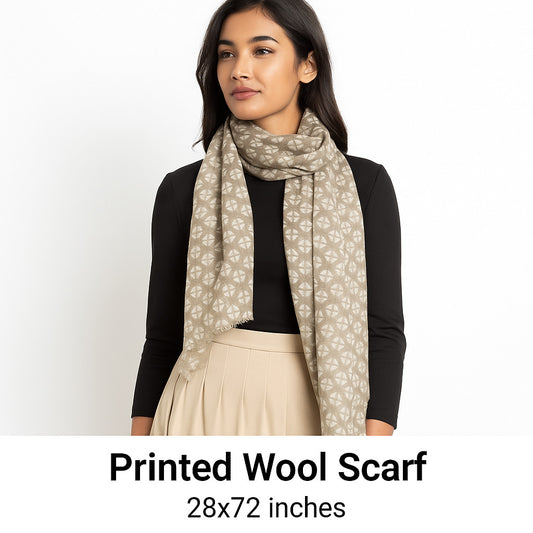 Premium & Soft Quality Printed Scarf Cashmere Wool Lightweight MWL303