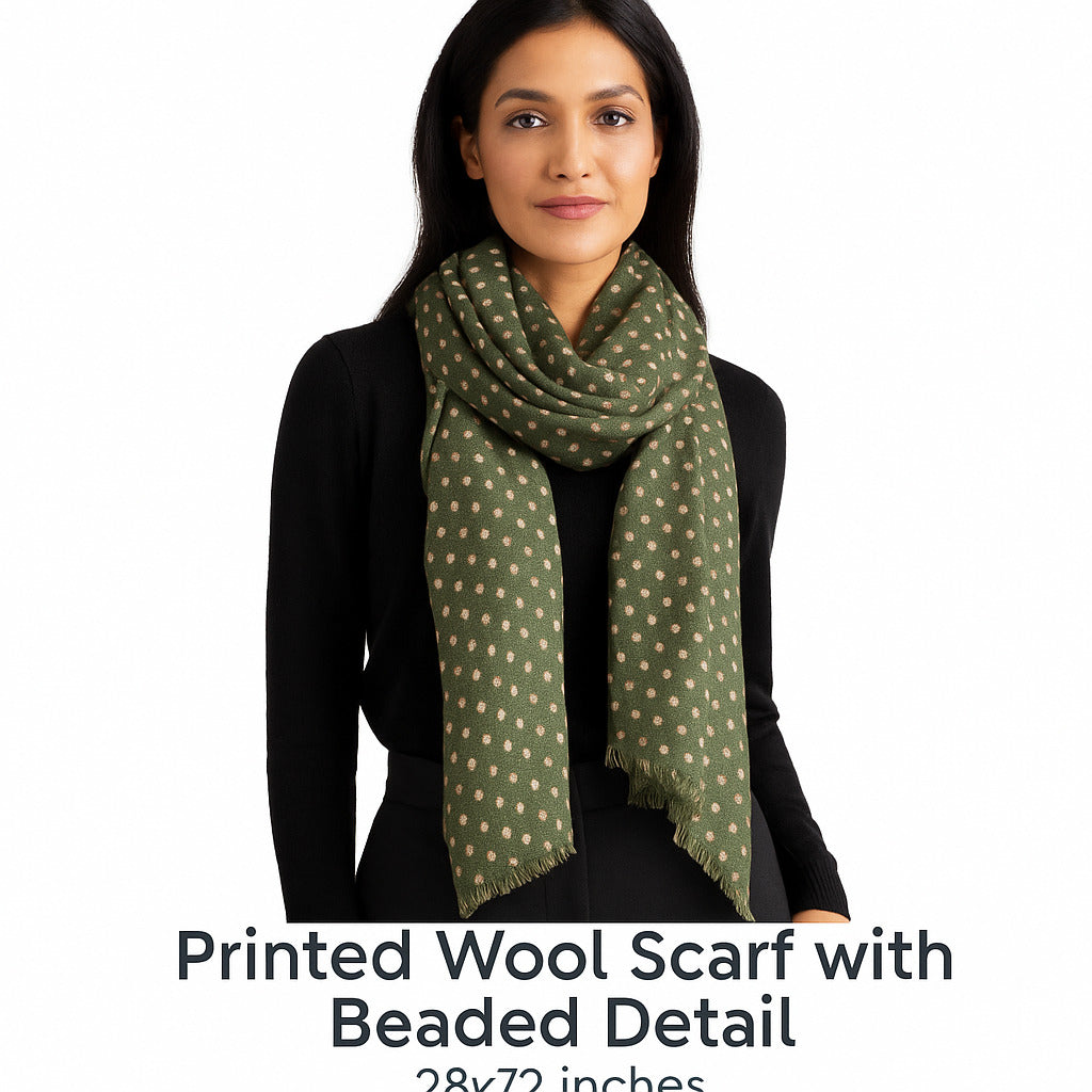 Premium & Soft Quality Printed Scarf Cashmere Wool Lightweight MWL305