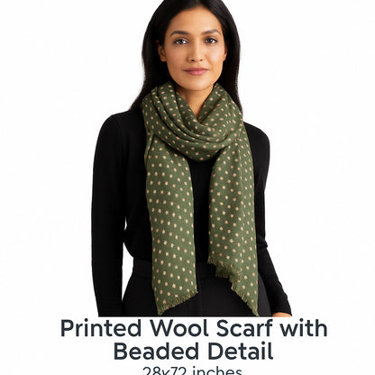 Premium & Soft Quality Printed Scarf Cashmere Wool Lightweight MWL305