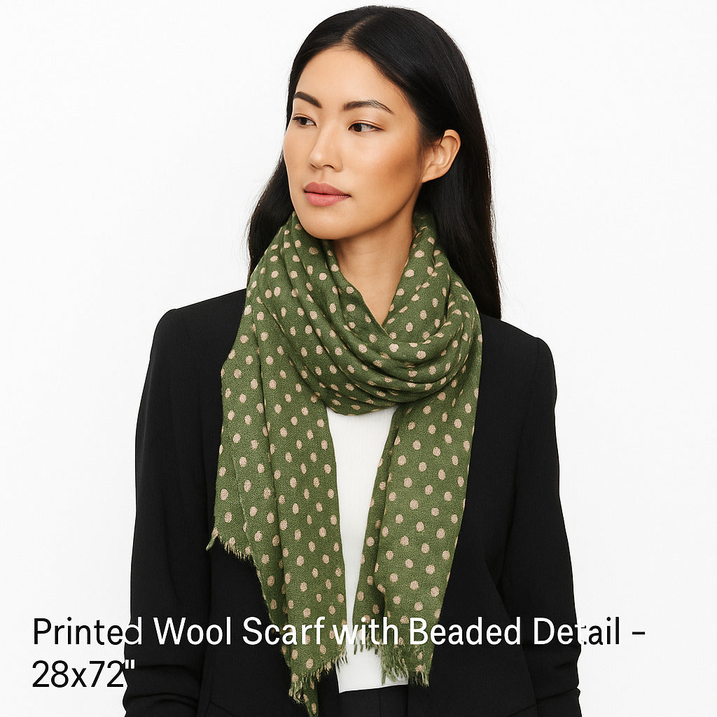 Premium & Soft Quality Printed Scarf Cashmere Wool Lightweight MWL305