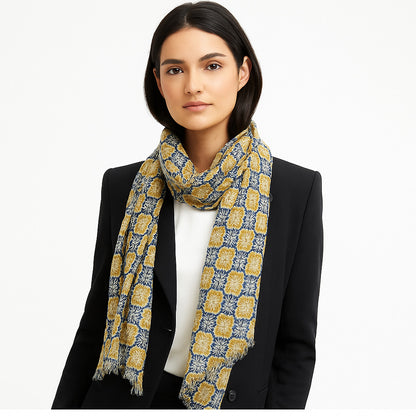 Premium & Soft Quality Printed Scarf Cashmere Wool Lightweight MWL307