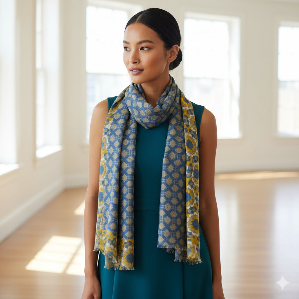 Premium & Soft Quality Printed Scarf Cashmere Wool Lightweight MWL311