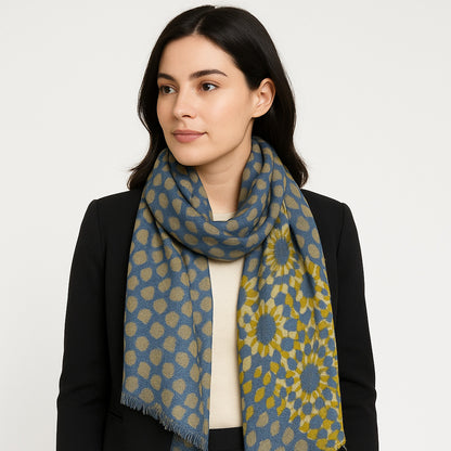 Premium & Soft Quality Printed Scarf Cashmere Wool Lightweight MWL311