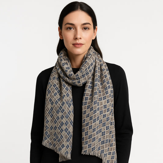 Premium & Soft Quality Printed Scarf Cashmere Wool Lightweight MWL312